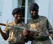 Cadets with the Elworthy Sword